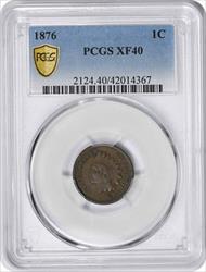 1876 Indian Cent EF40 PCGS