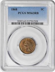 1868 Indian Cent MS63RB PCGS