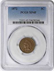 1872 Indian Cent EF45 PCGS