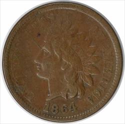 1864 Indian Cent L on Ribbon F Uncertified #250