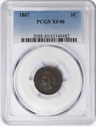 1867 Indian Cent EF40 PCGS