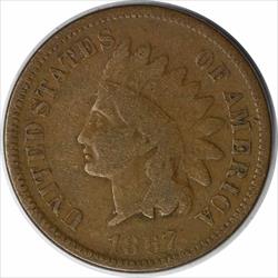 1867 Indian Cent VG Uncertified