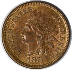 1874 Indian Cent MS63 Uncertified #238