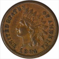 1884 Indian Cent EF Uncertified