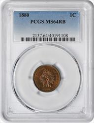 1880 Indian Cent MS64RB PCGS