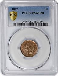 1867 Indian Cent MS65RB PCGS