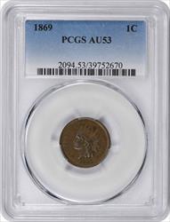 1869 Indian Cent AU53 PCGS