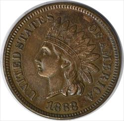 1868 Indian Cent Choice AU Uncertified #1140