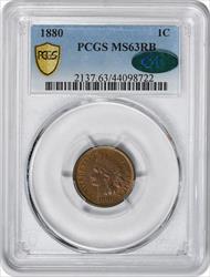 1880 Indian Cent MS63RB PCGS (CAC)