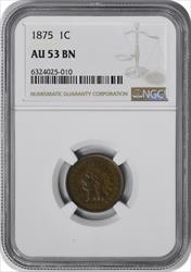 1875 Indian Cent AU53BN NGC