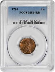 1912 Lincoln Cent MS64RB PCGS