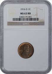 1916-D Lincoln Cent MS63RB NGC