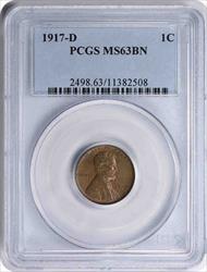 1917-D Lincoln Cent MS63BN PCGS