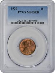 1920 Lincoln Cent MS65RB PCGS