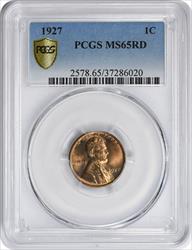 1927 Lincoln Cent MS65RD PCGS
