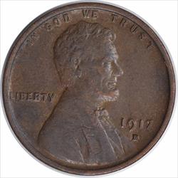 1917-D Lincoln Cent EF Uncertified