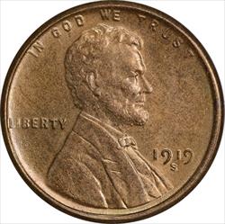 1919-S Lincoln Cent MS63 Uncertified #1044
