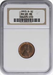 1915-D Lincoln Cent MS65RB NGC