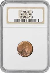 1916-D Lincoln Cent MS65RB NGC