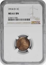 1914-D Lincoln Cent MS61BN NGC