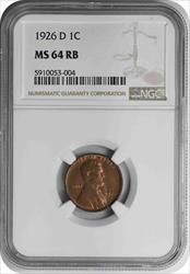 1926-D Lincoln Cent MS64RB NGC