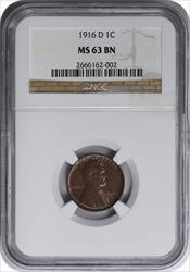 1916-D Lincoln Cent MS63BN NGC