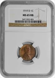 1919-D Lincoln Cent MS65RB NGC