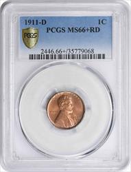 1911-D Lincoln Cent MS66+RD PCGS