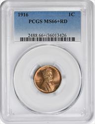1916 Lincoln Cent MS66+RD PCGS