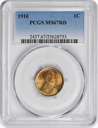 1910 Lincoln Cent MS67RD PCGS