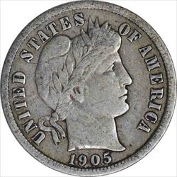 1905 Barber Silver Dime F Uncertified