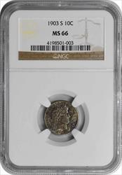 1903-S Barber Silver Dime MS66 NGC