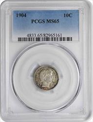 1904 Barber Silver Dime MS65 PCGS