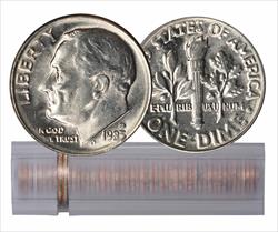1983-D BU Roosevelt Dime 50-Coin Roll
