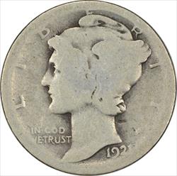 1921 Mercury Silver Dime AG Uncertified