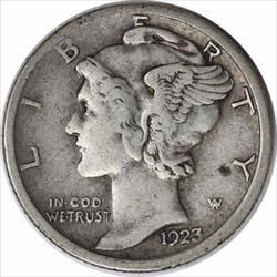 1923-S Mercury Silver Dime VF Uncertified
