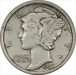 1924 Mercury Silver Dime EF Uncertified