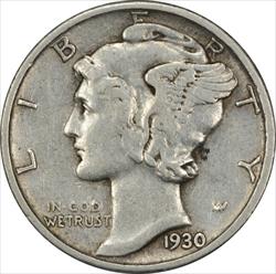 1930 Mercury Silver Dime EF Uncertified