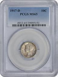 1917-D Mercury Silver Dime MS65 PCGS