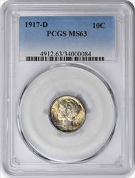 1917-D Mercury Silver Dime MS63 PCGS