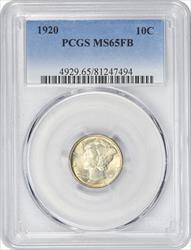 1920 Mercury Silver Dime MS65FB PCGS