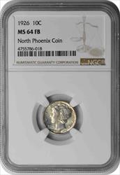 1926 Mercury Silver Dime MS64FB NGC