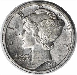 1917-D Mercury Silver Dime MS63 Uncertified #1212