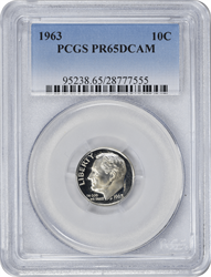 1963 Roosevelt Dime PR65DCAM PCGS