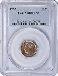 1962-P Roosevelt Dime MS67FT PCGS Golden Toning