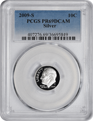 2009-S Roosevelt Dime PR69DCAM Silver PCGS