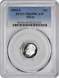 2004-S Roosevelt Dime PR69DCAM Silver PCGS