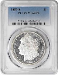 1880-S Morgan Silver Dollar MS64PL PCGS