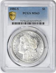 1886-S Morgan Silver Dollar MS63 PCGS