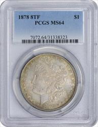 1878 Morgan Silver Dollar 8TF MS64 PCGS